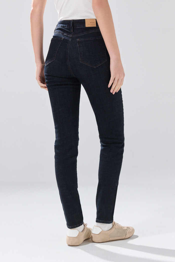 Jean jegging infaltables 5 bolsillos azul con tiro súper alto
