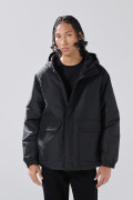 Chaqueta con acolchado interno unicolor con bolsillos parche