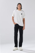 Jean straight leg infaltables negro bota recta con tiro bajo
