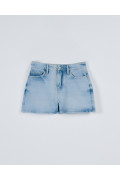 Short de jean azul infaltables con desgastes y tiro alto

