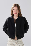 Chaqueta bomber unicolor de Verano Urbano con cuello nerú
