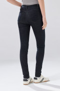 Jean azul intenso push up infaltables tiro alto con costuras
