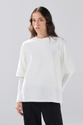 Camiseta manga corta unicolor oversize con aberturas