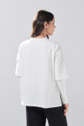 Camiseta manga corta unicolor oversize con aberturas