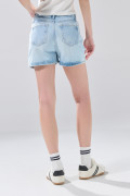 Short de jean infaltables azul con desgastes y tiro alto

