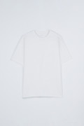 Camiseta manga corta crema en algodón cuello redondo