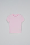 Camiseta unicolor infaltables cuello redondo con fit ceñido
