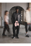 Chaqueta bomber negra de Verano Urbano con broches
