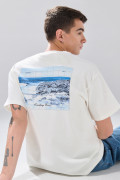 Camiseta unicolor con diseños de Verano Urbano y manga corta
