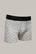 Bóxer brief-medio gris en algodón con peces estampados
