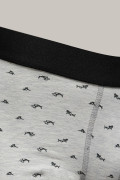 Bóxer brief-medio gris en algodón con peces estampados
