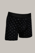 Bóxer midway brief-largo negro con peces estampados
