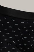 Bóxer midway brief-largo negro con peces estampados

