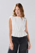 Blusa  manga corta con cremallera en espalda
