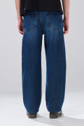 Jean baggy infaltables azul oscuro tiro medio con bota ancha