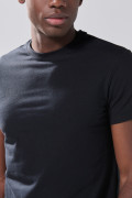 Camiseta infaltables unicolor cuello redondo con manga corta

