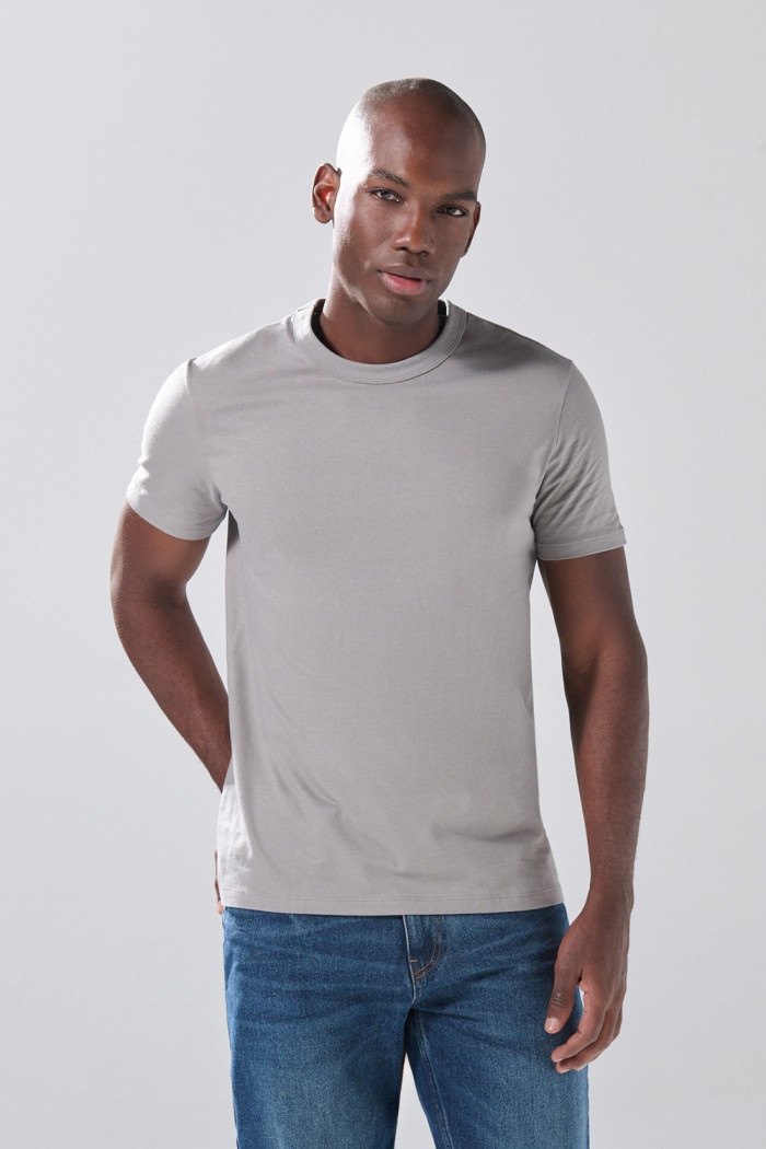 Camiseta en algodón infaltables unicolor con manga corta
