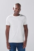 Camiseta en algodón infaltables unicolor con manga corta
