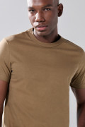 Camiseta en algodón infaltables unicolor con manga corta
