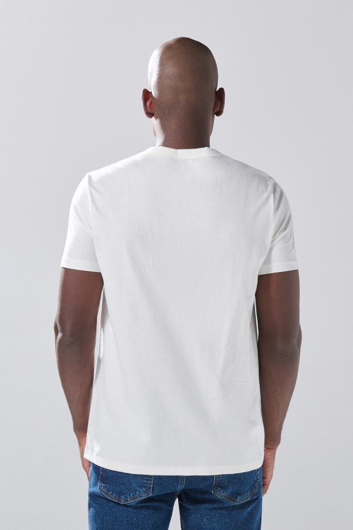 Camiseta en algodón infaltables unicolor con manga corta
