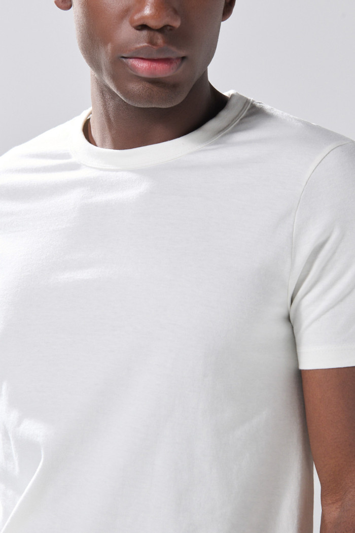 Camiseta en algodón infaltables unicolor con manga corta
