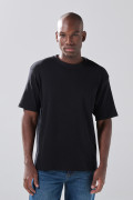 Camiseta unicolor oversize manga corta con texturas sutiles
