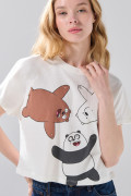 Camiseta de Osos Escandalosos crema con manga ranglan