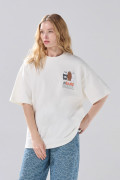 Camiseta oversize crema cuello redondo de Osos Escandalosos
