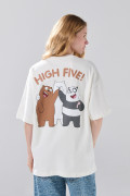 Camiseta oversize crema cuello redondo de Osos Escandalosos