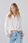 Blusa  manga larga con cruce delantero