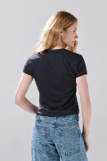 Camiseta infaltables cuello redondo unicolor con manga corta
