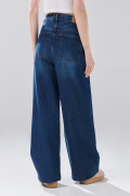 Jean baggy infaltables azul oscuro con bota ancha
