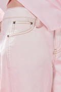 Jean tiro bajo barrel crema con bota ancha de Polka Dots
