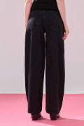 Jean gris loose barrel tiro bajo con puntos de Polka Dots

