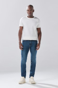 Jean slim infaltables azul oscuro tiro bajo con cremallera
