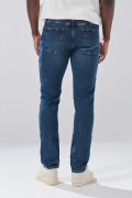 Jean slim infaltables azul oscuro tiro bajo con cremallera
