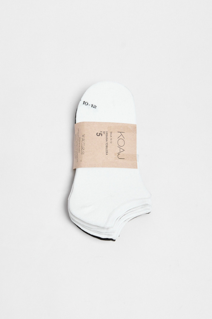 Paquete X5 de medias unicolores tobilleras con texturas finas
