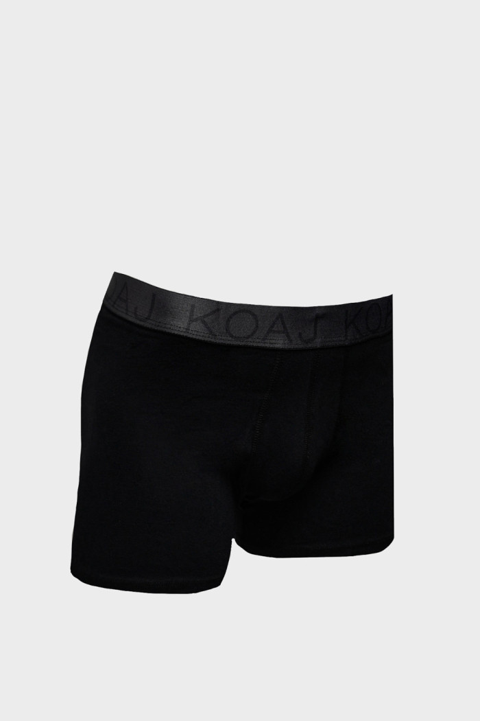 Bóxer brief-medio negro en algodón con costuras planas
