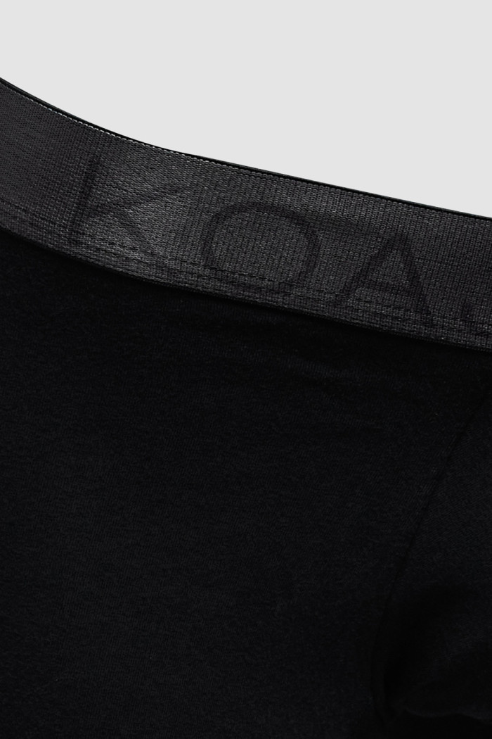 Bóxer brief-medio negro en algodón con costuras planas
