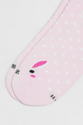 Medias rosadas tobilleras con diseño de conejo y puntos
