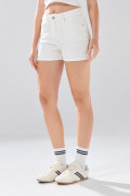 Short de jean infaltables crema claro con tiro alto
