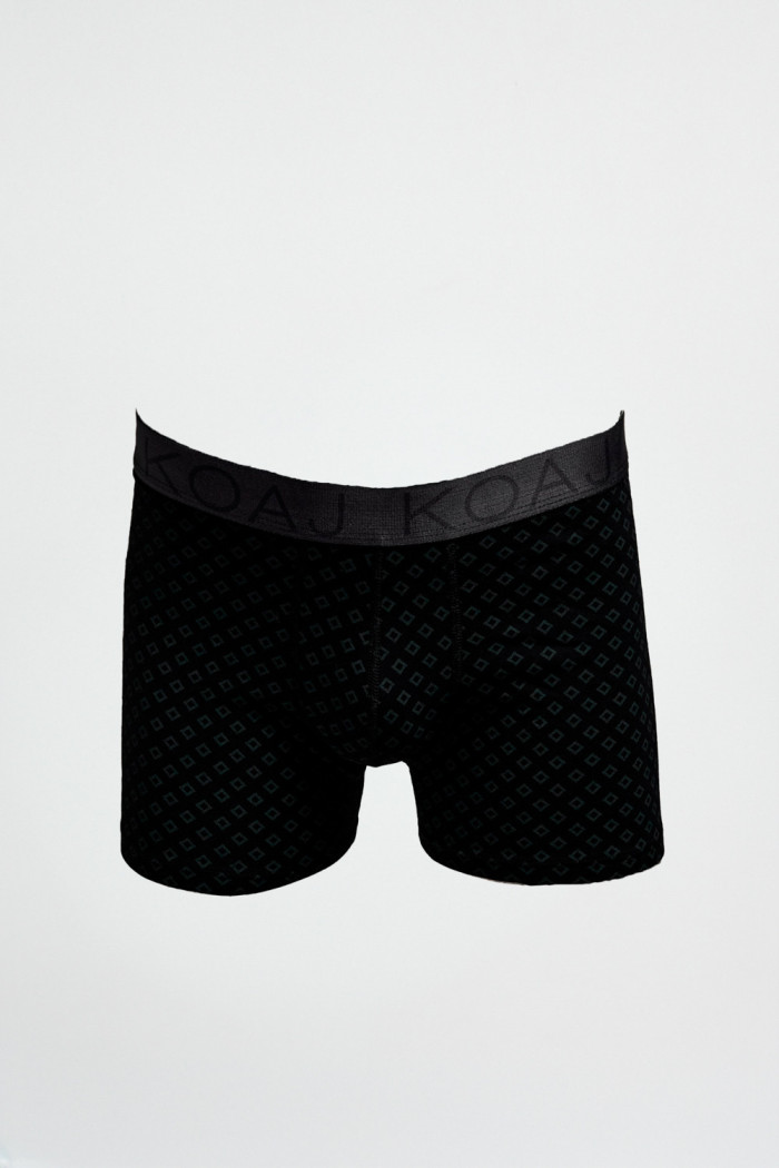 Bóxer brief-medio negro con diseños de rombos

