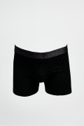 Bóxer brief-medio negro con diseños de rombos
