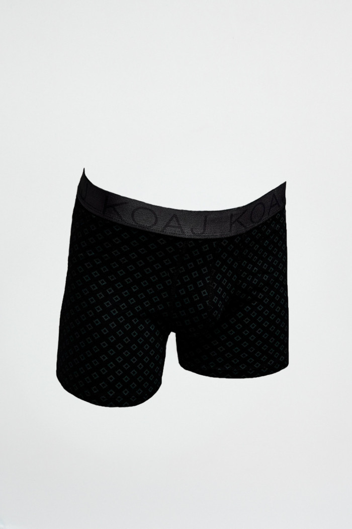 Bóxer brief-medio negro con diseños de rombos
