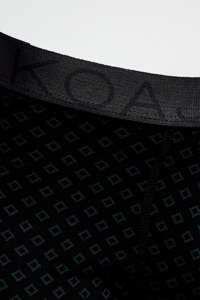Bóxer brief-medio negro con diseños de rombos
