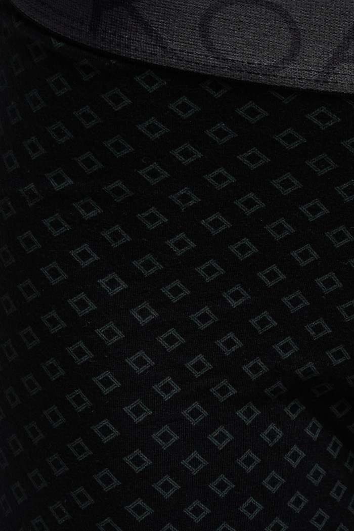 Bóxer brief-medio negro con diseños de rombos
