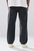 Jean baggy infaltables gris tiro medio con bota ancha 
