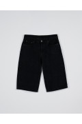 Bermuda de jean slim infaltables negra con tiro bajo
