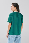 Camiseta verde oversize college de Fan Edition con cuello V

