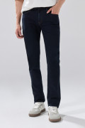 Jean slim infaltables azul intenso con bolsillos y tiro bajo
